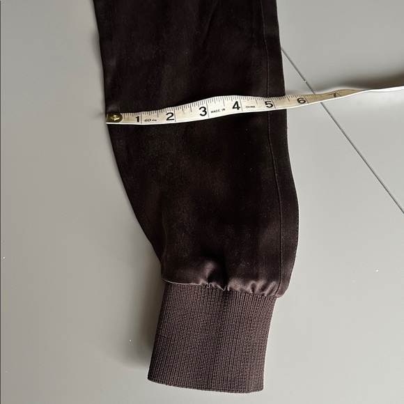 Max Studio Women's Brown Silk Bomber Zip Up Jacket size XS - Picture 12 of 14